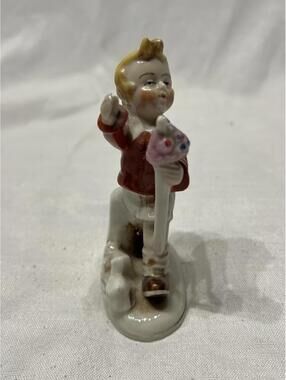 Vintage Porcelain Boy Walking Occupied Japan Figurine